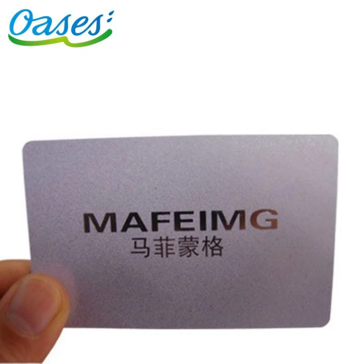 Silk Screen Printing Plastic Metallic Silver Effect PVC Card